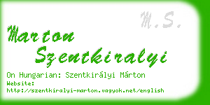marton szentkiralyi business card