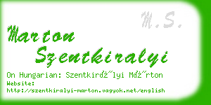 marton szentkiralyi business card